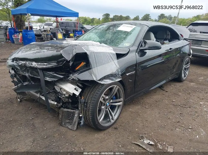 2015 BMW M4 VIN: WBS3U9C53FJ968022 Lot: 42194188