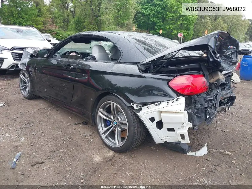 2015 BMW M4 VIN: WBS3U9C53FJ968022 Lot: 42194188