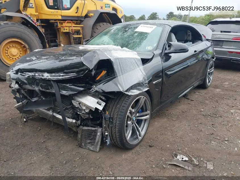 2015 BMW M4 VIN: WBS3U9C53FJ968022 Lot: 42194188