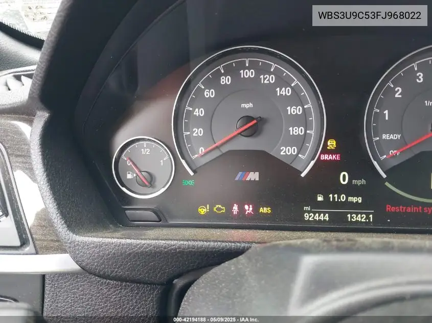 2015 BMW M4 VIN: WBS3U9C53FJ968022 Lot: 42194188