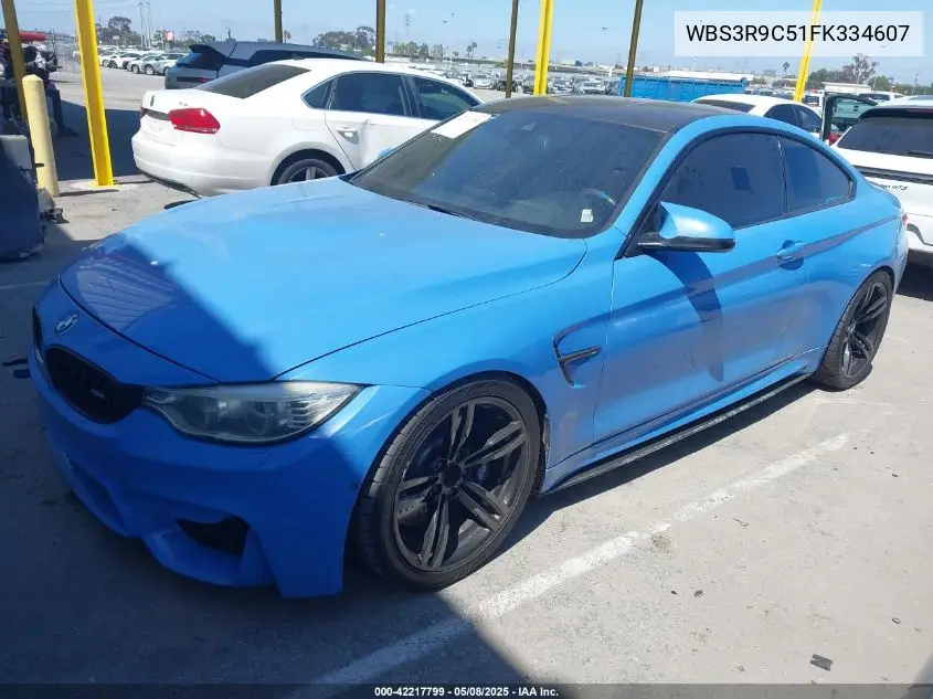 2015 BMW M4 VIN: WBS3R9C51FK334607 Lot: 42217799