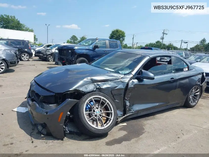 2015 BMW M4 VIN: WBS3U9C5XFJ967725 Lot: 42593444