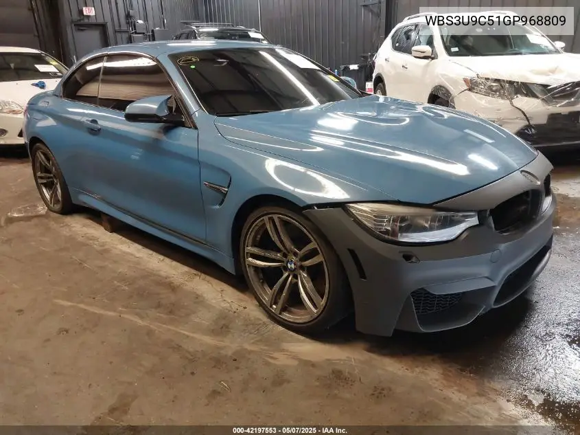 2016 BMW M4 VIN: WBS3U9C51GP968809 Lot: 42197553