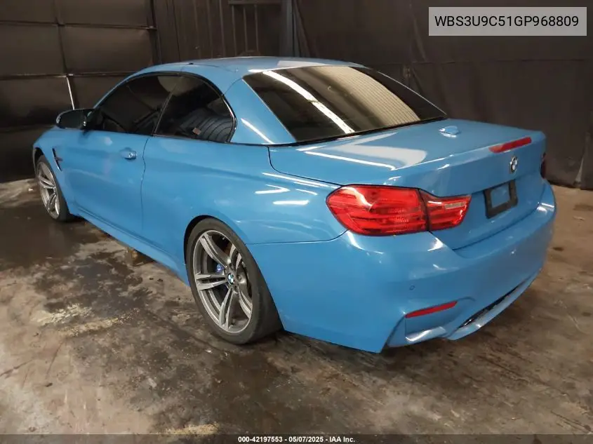 2016 BMW M4 VIN: WBS3U9C51GP968809 Lot: 42197553