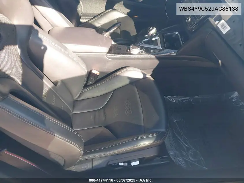 2018 BMW M4 VIN: WBS4Y9C52JAC86138 Lot: 41744116
