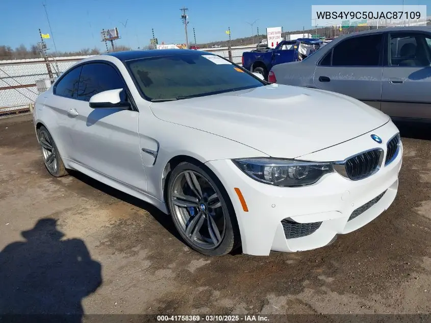 2018 BMW M4 VIN: WBS4Y9C50JAC87109 Lot: 41758369