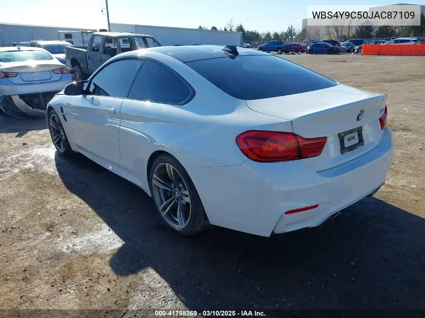 2018 BMW M4 VIN: WBS4Y9C50JAC87109 Lot: 41758369
