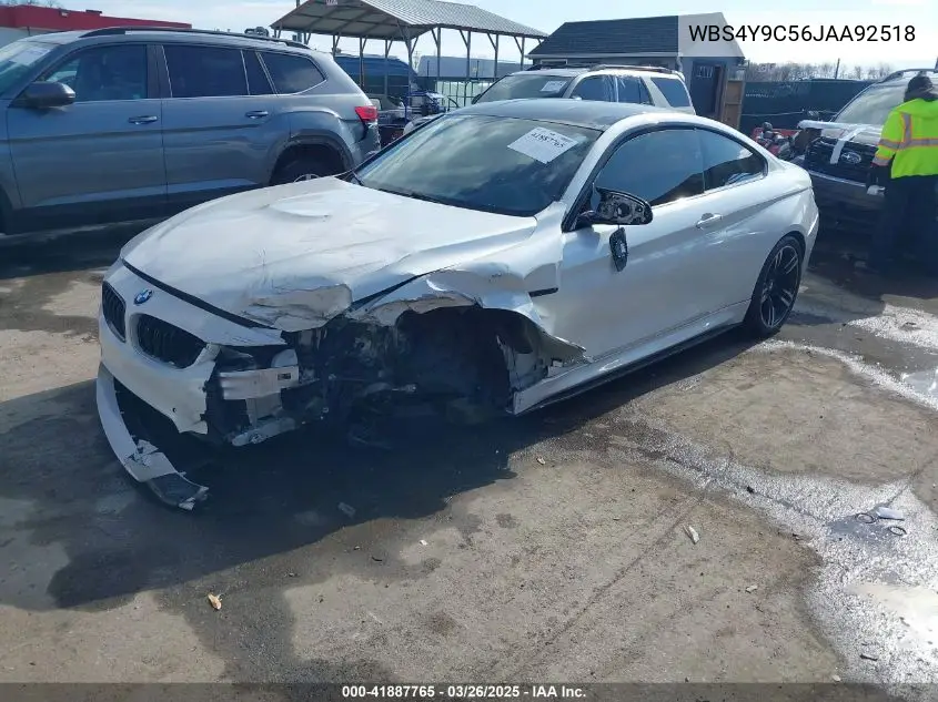 2018 BMW M4 VIN: WBS4Y9C56JAA92518 Lot: 41887765