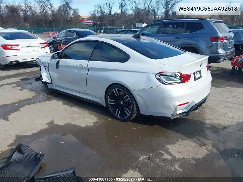 2018 BMW M4 VIN: WBS4Y9C56JAA92518 Lot: 41887765