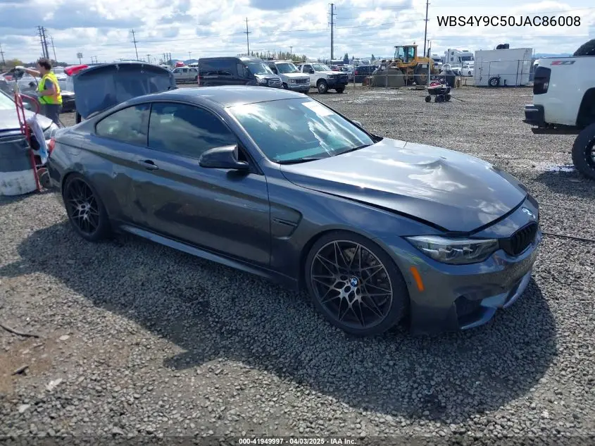 2018 BMW M4 VIN: WBS4Y9C50JAC86008 Lot: 41949997