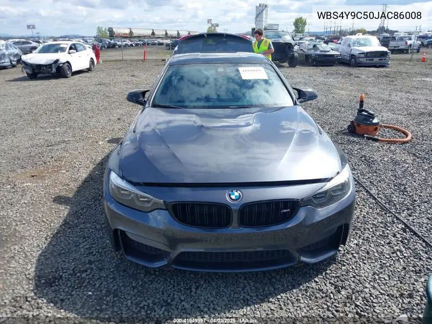 2018 BMW M4 VIN: WBS4Y9C50JAC86008 Lot: 41949997