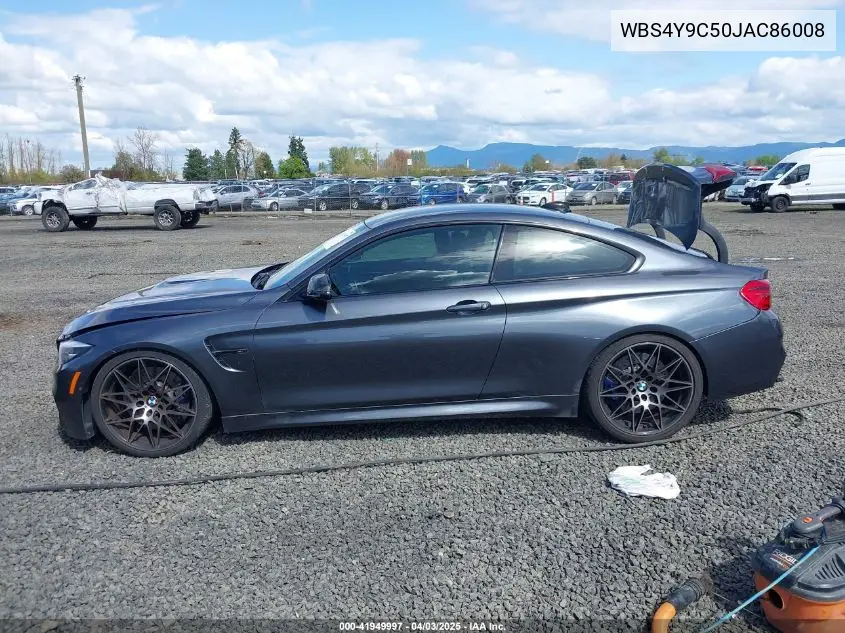 2018 BMW M4 VIN: WBS4Y9C50JAC86008 Lot: 41949997