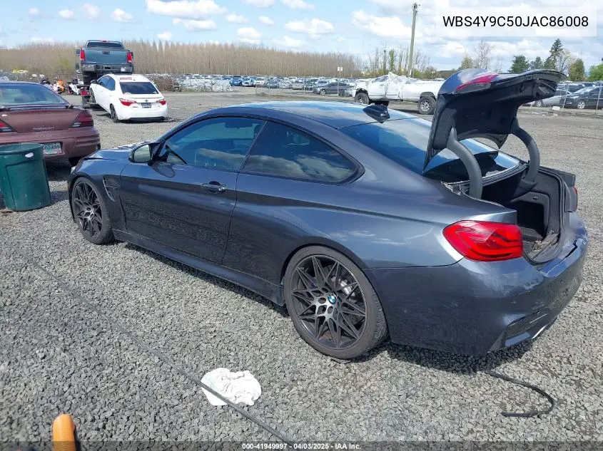 2018 BMW M4 VIN: WBS4Y9C50JAC86008 Lot: 41949997