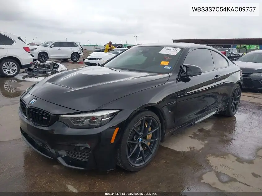 2019 BMW M4 Cs VIN: WBS3S7C54KAC09757 Lot: 41847814