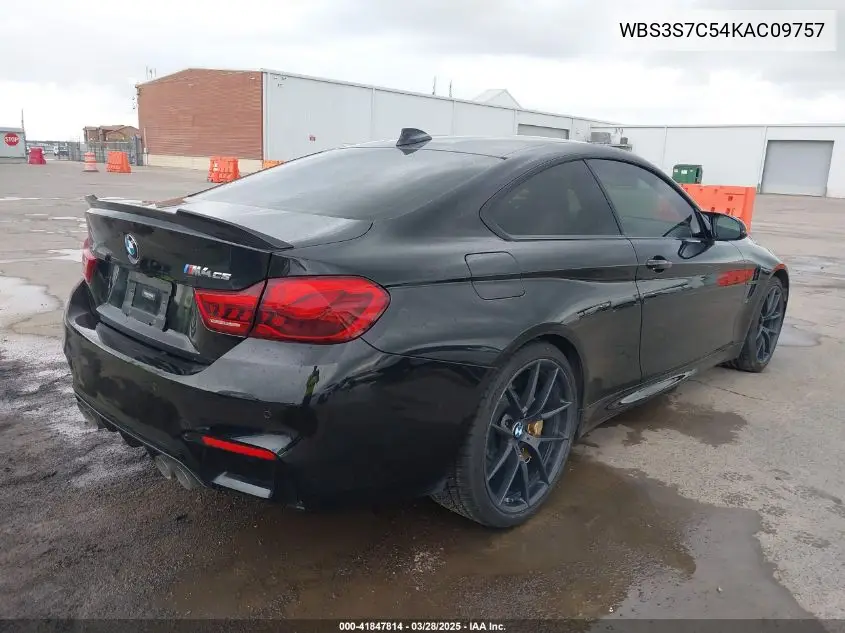 2019 BMW M4 Cs VIN: WBS3S7C54KAC09757 Lot: 41847814