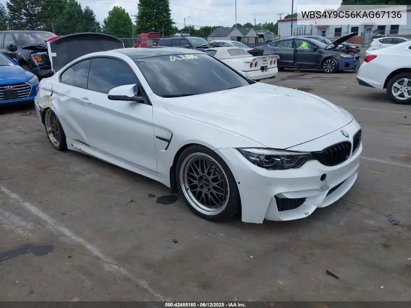 2019 BMW M4 VIN: WBS4Y9C56KAG67136 Lot: 42485180