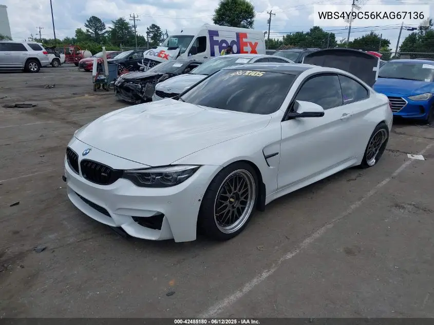 2019 BMW M4 VIN: WBS4Y9C56KAG67136 Lot: 42485180