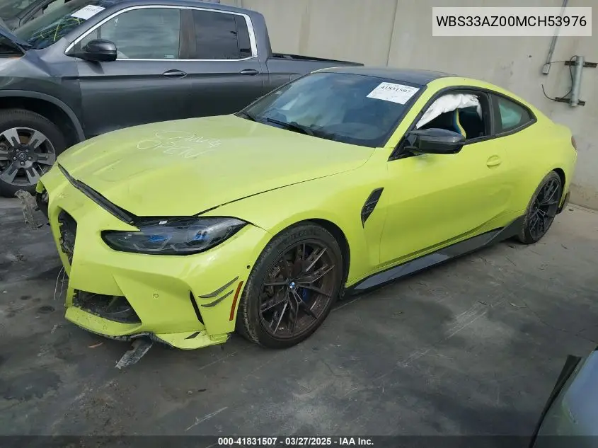 2021 BMW M4 Competition VIN: WBS33AZ00MCH53976 Lot: 41831507