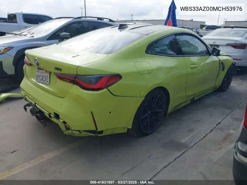 2021 BMW M4 Competition VIN: WBS33AZ00MCH53976 Lot: 41831507