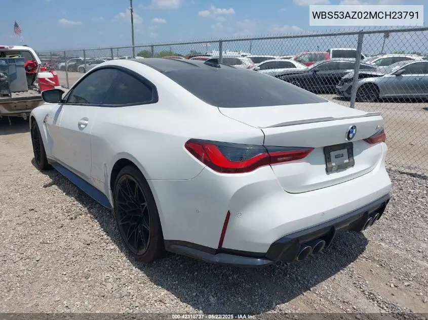 2021 BMW M4 VIN: WBS53AZ02MCH23791 Lot: 42318737