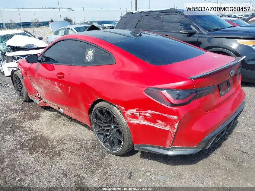 2021 BMW M4 Competition VIN: WBS33AZ00MCG68457 Lot: 42504799