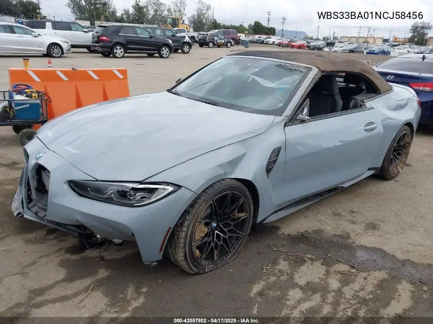 2022 BMW M4 Competition xDrive VIN: WBS33BA01NCJ58456 Lot: 42057802