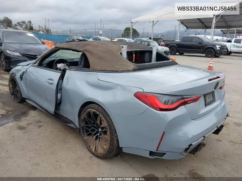 2022 BMW M4 Competition xDrive VIN: WBS33BA01NCJ58456 Lot: 42057802