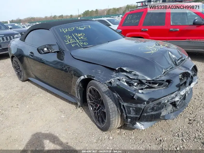 2022 BMW M4 Competition xDrive VIN: WBS33BA03NCH99871 Lot: 42073627