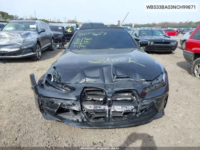 2022 BMW M4 Competition xDrive VIN: WBS33BA03NCH99871 Lot: 42073627