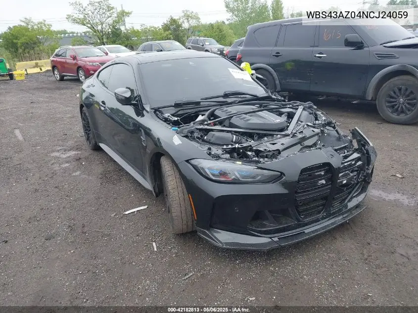 2022 BMW M4 Competition xDrive VIN: WBS43AZ04NCJ24059 Lot: 42182813