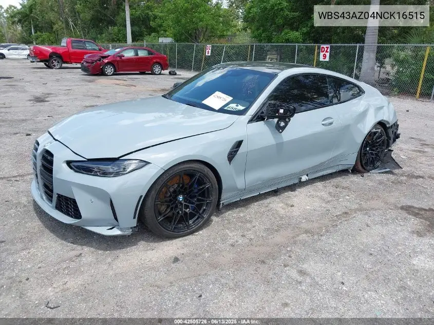 2022 BMW M4 Competition xDrive VIN: WBS43AZ04NCK16515 Lot: 42505726