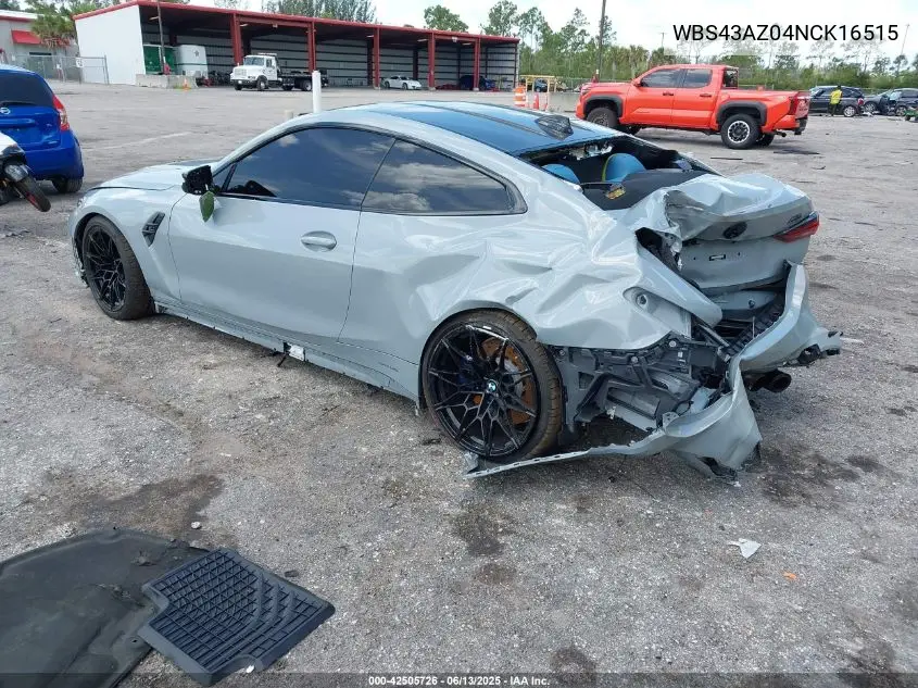2022 BMW M4 Competition xDrive VIN: WBS43AZ04NCK16515 Lot: 42505726