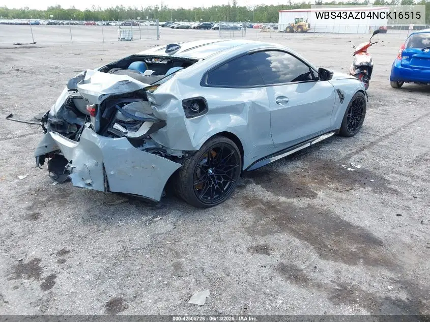 2022 BMW M4 Competition xDrive VIN: WBS43AZ04NCK16515 Lot: 42505726