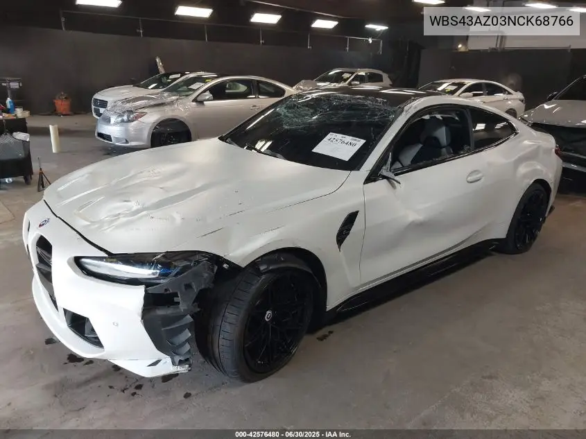 2022 BMW M4 Competition xDrive VIN: WBS43AZ03NCK68766 Lot: 42576480