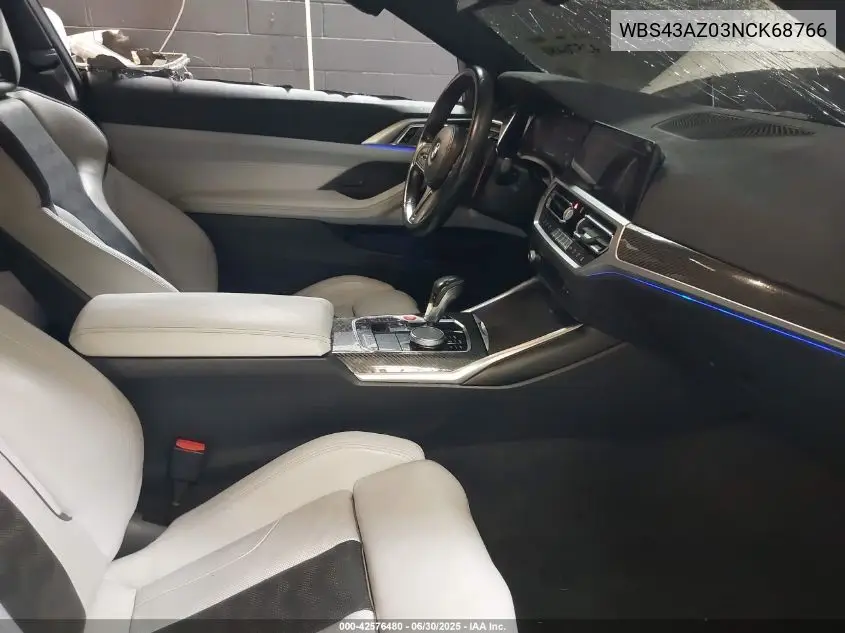2022 BMW M4 Competition xDrive VIN: WBS43AZ03NCK68766 Lot: 42576480