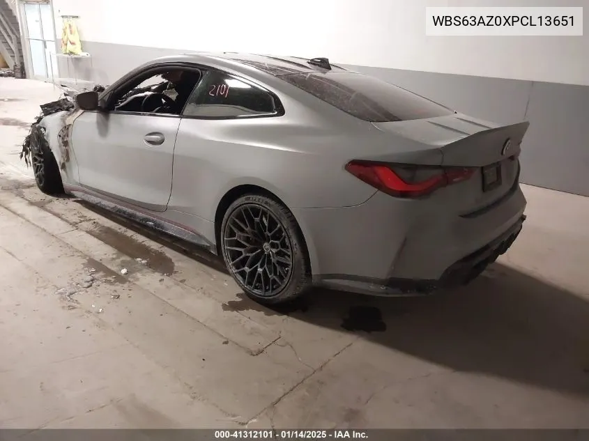 2023 BMW M4 Csl VIN: WBS63AZ0XPCL13651 Lot: 41312101