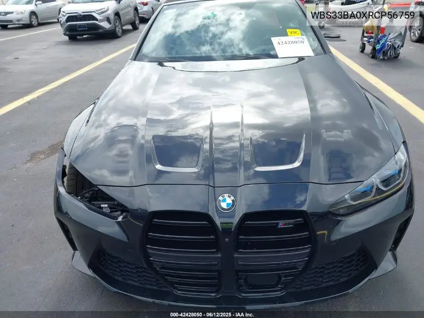 2024 BMW M4 Competition xDrive VIN: WBS33BA0XRCP56759 Lot: 42428050