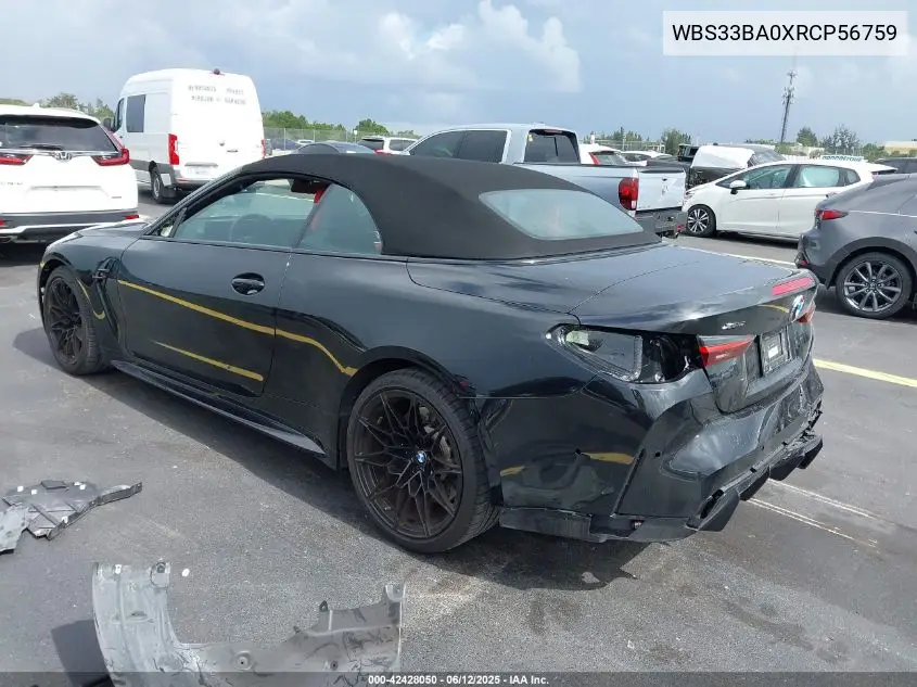 2024 BMW M4 Competition xDrive VIN: WBS33BA0XRCP56759 Lot: 42428050