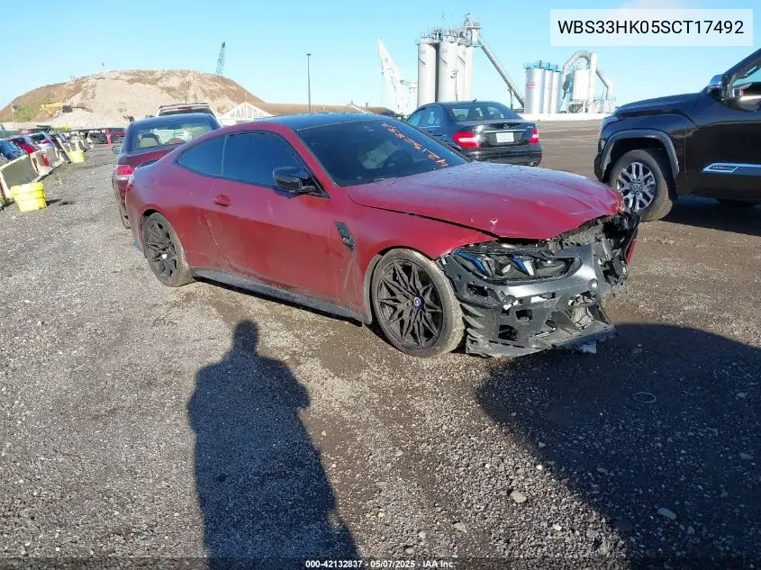 2025 BMW M4 Competition xDrive VIN: WBS33HK05SCT17492 Lot: 42132837