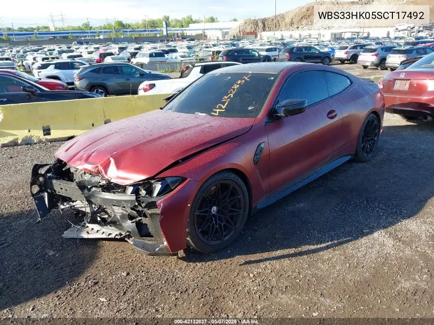 2025 BMW M4 Competition xDrive VIN: WBS33HK05SCT17492 Lot: 42132837