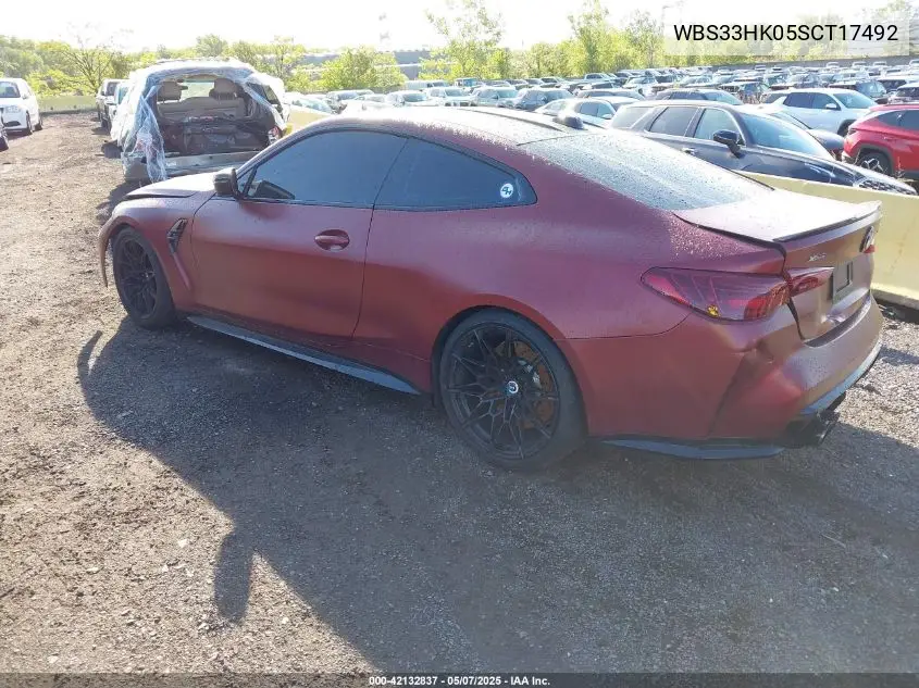 2025 BMW M4 Competition xDrive VIN: WBS33HK05SCT17492 Lot: 42132837