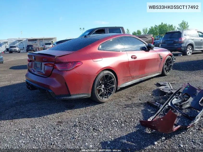 2025 BMW M4 Competition xDrive VIN: WBS33HK05SCT17492 Lot: 42132837