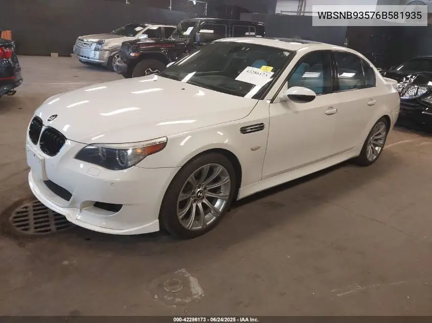 2006 BMW M5 VIN: WBSNB93576B581935 Lot: 42286173