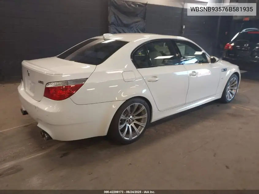 2006 BMW M5 VIN: WBSNB93576B581935 Lot: 42286173