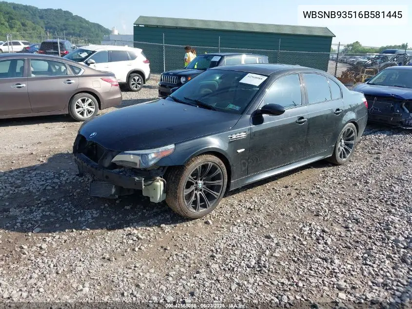 2006 BMW M5 VIN: WBSNB93516B581445 Lot: 42568088