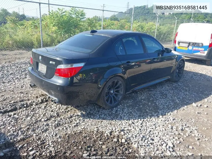 2006 BMW M5 VIN: WBSNB93516B581445 Lot: 42568088