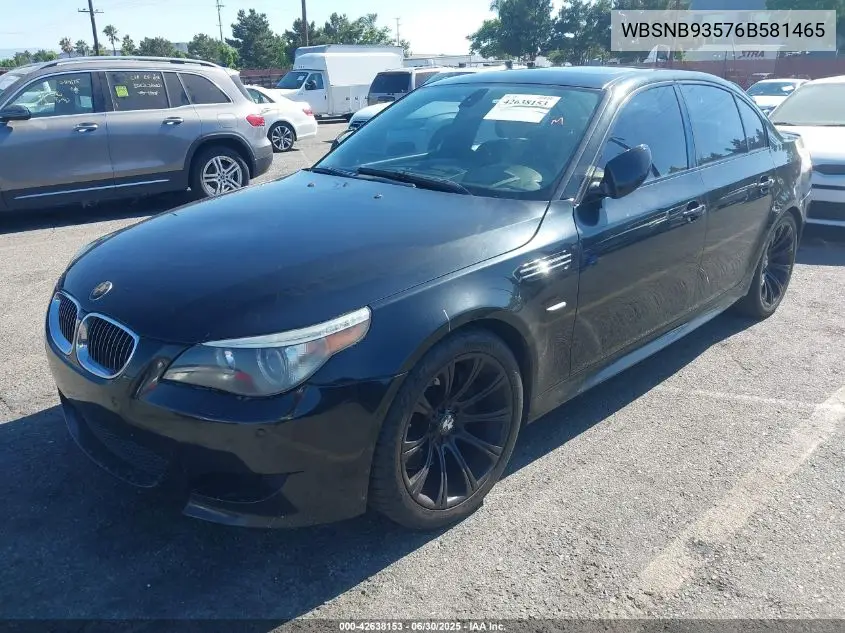 2006 BMW M5 VIN: WBSNB93576B581465 Lot: 42638153