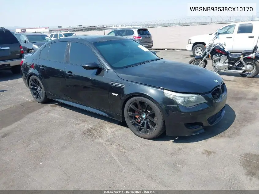 2008 BMW M5 VIN: WBSNB93538CX10170 Lot: 42737111
