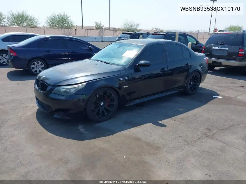 2008 BMW M5 VIN: WBSNB93538CX10170 Lot: 42737111