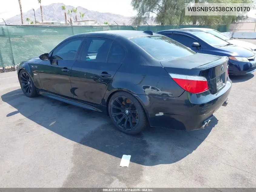 2008 BMW M5 VIN: WBSNB93538CX10170 Lot: 42737111